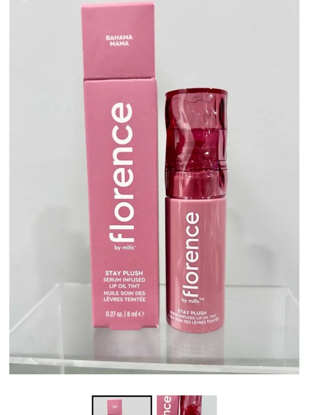 florence by mills Stay Plush Lip Oil Tint - Bahama Mama.